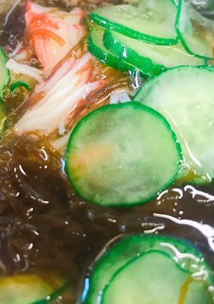 市販のもずく酢できゅうりとカニカマ酢の物-レシピのメイン写真
