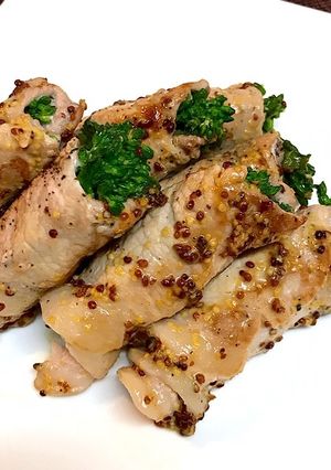 豚肉の菜の花巻き 粒マスタード風味-レシピのメイン写真