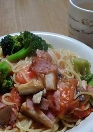 秋穂トマトと冬野菜のあっさりパスタ-レシピのメイン写真
