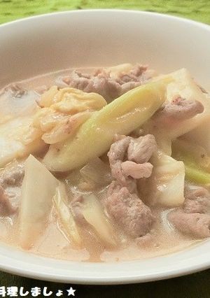簡単★白菜と豚肉のコクうま味噌シチュー-レシピのメイン写真