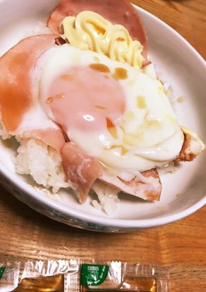 ハムエッグ丼☆納豆のタレ&マヨネーズ-レシピのメイン写真