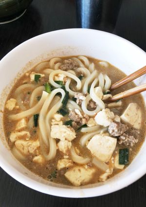 残り麻婆豆腐☆リメイク坦々うどん-レシピのメイン写真