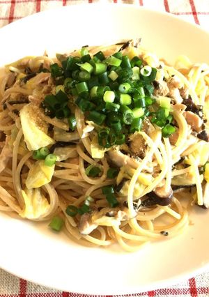 レンジでツナマヨキャベツの塩昆布パスタ-レシピのメイン写真