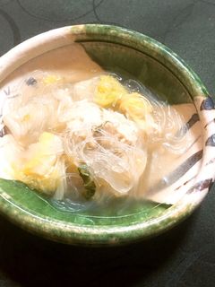 鶏団子と白菜と春雨のスープ-レシピのメイン写真