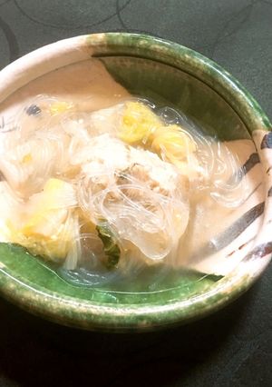 鶏団子と白菜と春雨のスープ-レシピのメイン写真