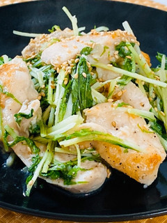 水菜と鶏胸肉の塩麹炒め-レシピのメイン写真