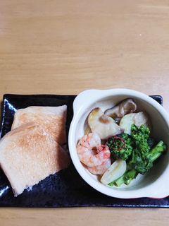 ☆菜の花とエビのアヒージョ☆-レシピのメイン写真