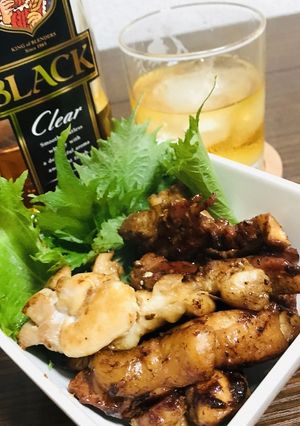 大葉を添えた鶏腿の照り焼き-レシピのメイン写真