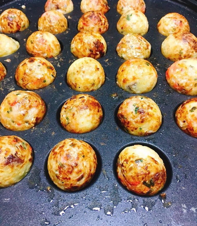 たこ焼きの変わり種、砂肝入れてみました。-レシピのメイン写真