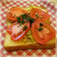 カレー味のキャベツのオープントースト