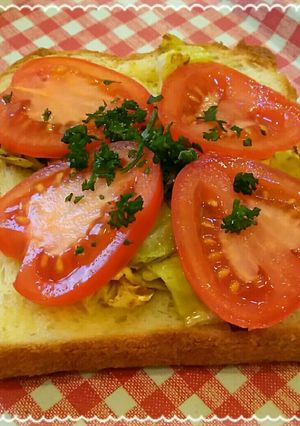 カレー味のキャベツのオープントースト-レシピのメイン写真