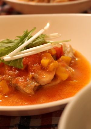 簡単！鶏肉のトマト煮★突然のマンゴー-レシピのメイン写真