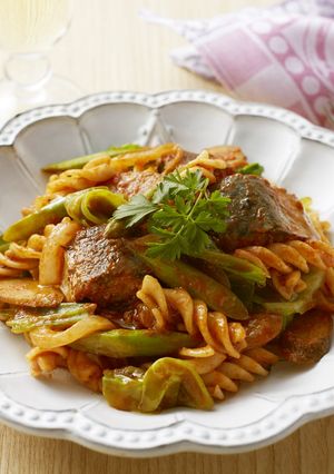 さば缶と春野菜のトマトパスタ-レシピのメイン写真