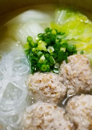 パパッと簡単！鶏団子と白菜の鍋-レシピのメイン写真