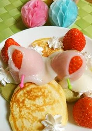 苺とホットケーキミックスでお雛様ケーキ-レシピのメイン写真