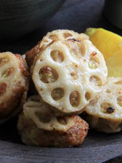 栄養満点!れんこんのはさみ焼き-レシピのメイン写真