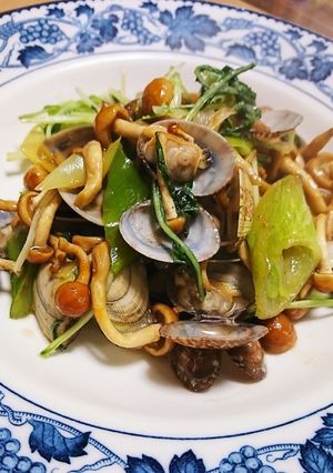 あさりと株取りなめこの炒め物♡-レシピのメイン写真