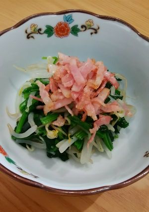 ほうれん草ともやしのベーコンサラダ-レシピのメイン写真