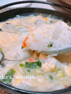 旬の味を楽しむ☆カキ雑炊-レシピのメイン写真