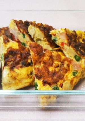 野菜とハム、大豆入♪チーズ風味の卵焼き-レシピのメイン写真