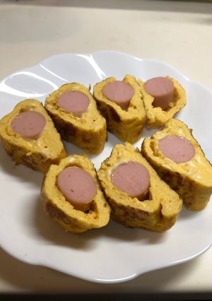 チーズとソーセージの美味しいふわふわ卵焼-レシピのメイン写真