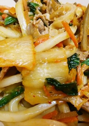 簡単！キムチ焼きうどん-レシピのメイン写真