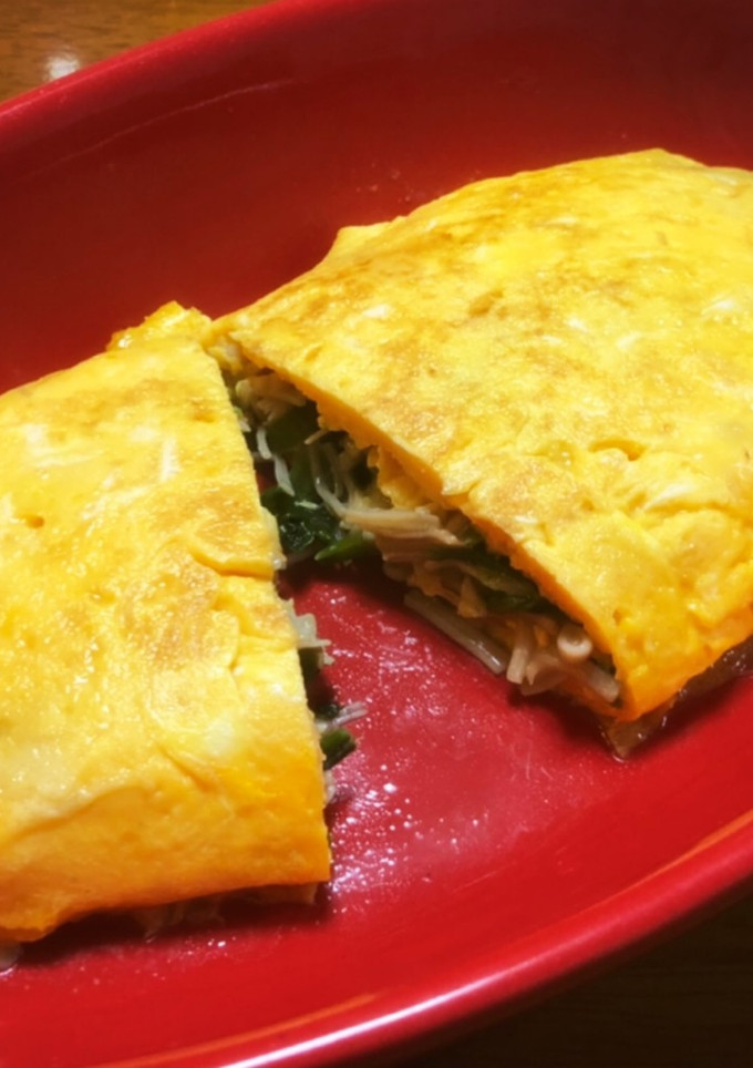 えのき茸とほうれん草のチーズオムレツ☻*-レシピのメイン写真