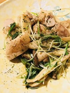 鶏肉と水菜の白ワイン&バターソース炒め-レシピのメイン写真