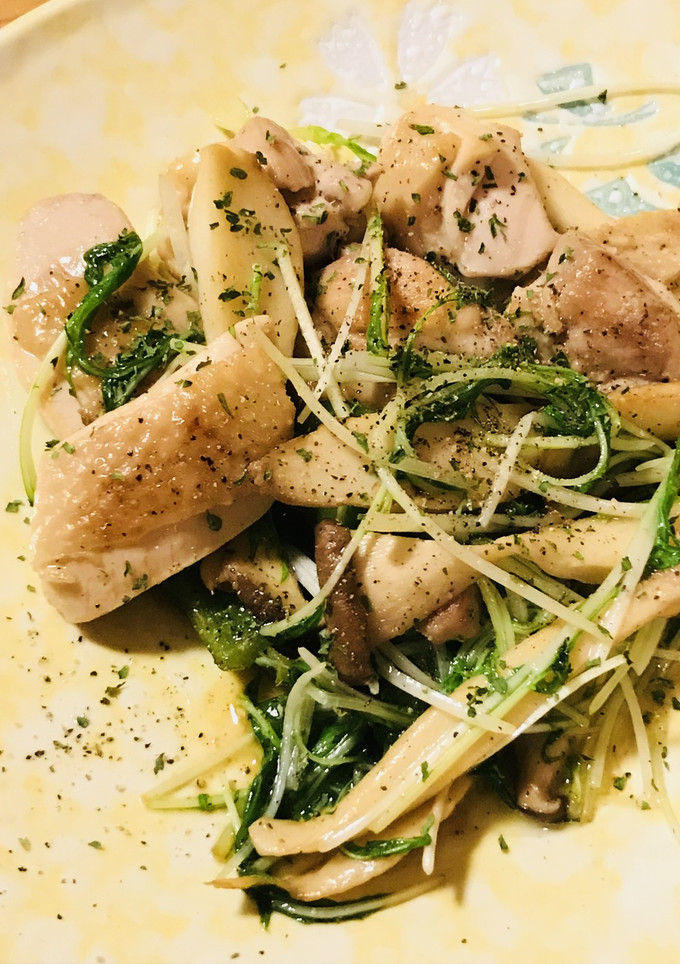 鶏肉と水菜の白ワイン＆バターソース炒め-レシピのメイン写真