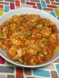 超簡単☆ごはんがうまい海老チリたまご丼-レシピのメイン写真