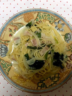 ほうれん草とベーコンのクリームパスタ♪-レシピのメイン写真