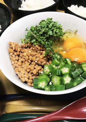 納豆3コで4人分☆野菜もとれる朝食♪-レシピのメイン写真