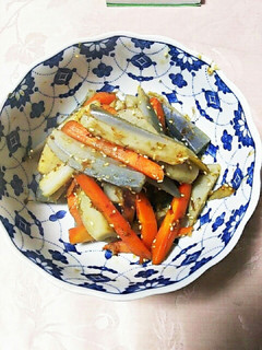 定番 蓮根とニンジンのきんぴらおかか風味-レシピのメイン写真