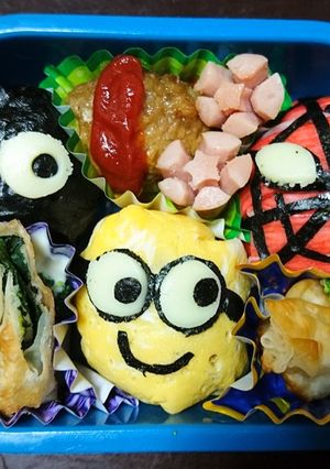 年中 キャラ弁当 ミニオンズ スパイダー-レシピのメイン写真