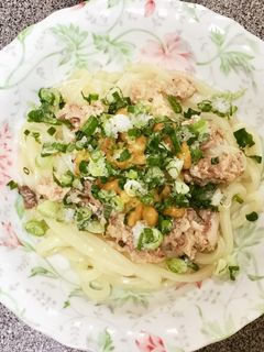 鯖缶&納豆ぶっかけうどん-レシピのメイン写真