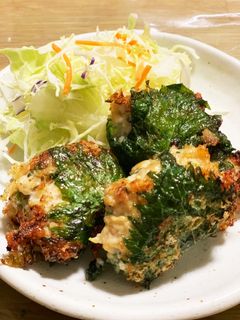 千切りキャベツと豆腐と鳥ミンチの大葉揚げ-レシピのメイン写真
