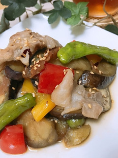 なすと豚バラの梅肉炒め-レシピのメイン写真