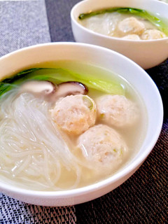 *簡単!やわらか鶏団子と春雨のスープ*-レシピのメイン写真