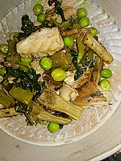サバ缶と若ごぼうの炒り煮-レシピのメイン写真