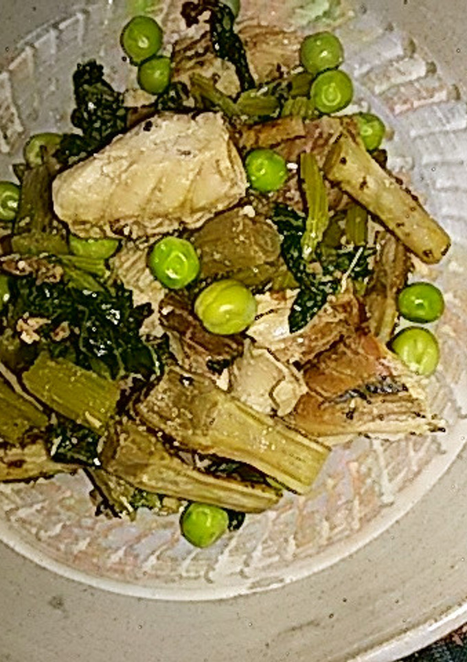 サバ缶と若ごぼうの炒り煮-レシピのメイン写真