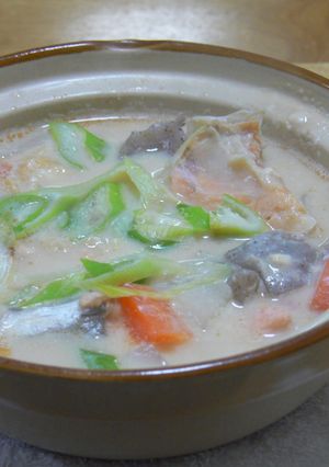 一人鍋で☆鮭あらのかす汁鍋-レシピのメイン写真