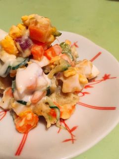 ゴロゴロ野菜とサツマイモの満足サラダ-レシピのメイン写真