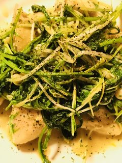 鶏肉と水菜&ルッコラのバター&レモン炒め-レシピのメイン写真