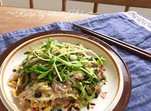 簡単！豚こまもやし豆苗と卵の中華炒め-レシピのメイン写真