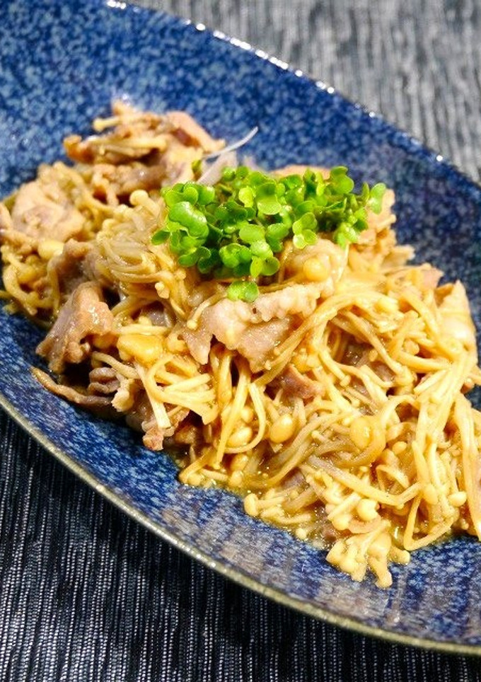 簡単！豚小間エノキのレモン生姜焼き-レシピのメイン写真