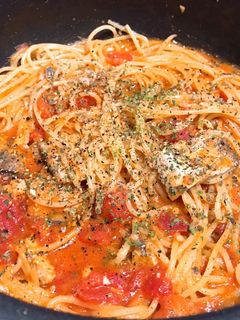 サバ缶で!簡単トマトパスタ♪-レシピのメイン写真