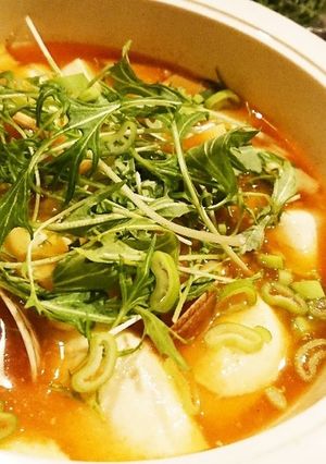 水菜のスンドゥブ5分クッキング-レシピのメイン写真