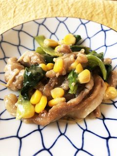 豚肉と小松菜コーンのしょうが焼き-レシピのメイン写真