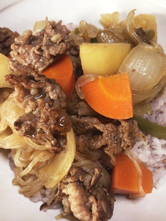 私流!簡単!無添加!甘めの肉じゃが丼-レシピのメイン写真