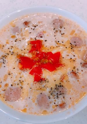 レンジで簡単、トマトクリームリゾット!-レシピのメイン写真